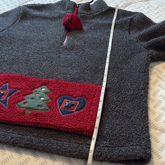 C&B Sport Charcoal Knobby Fleece Christmas Sweater EUC Generously Small - Picture 11 of 12